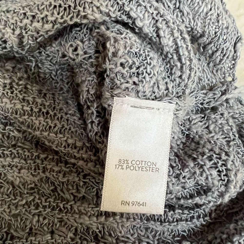 J. Jill Open Knit Sweater Cotton Blend Sz LP Blue/grey NWT - Picture 5 of 7